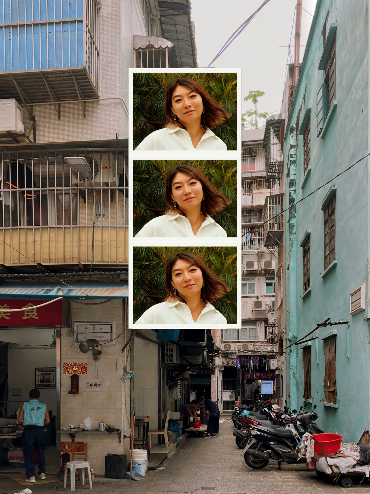 Sammi Chiyao in a street scene